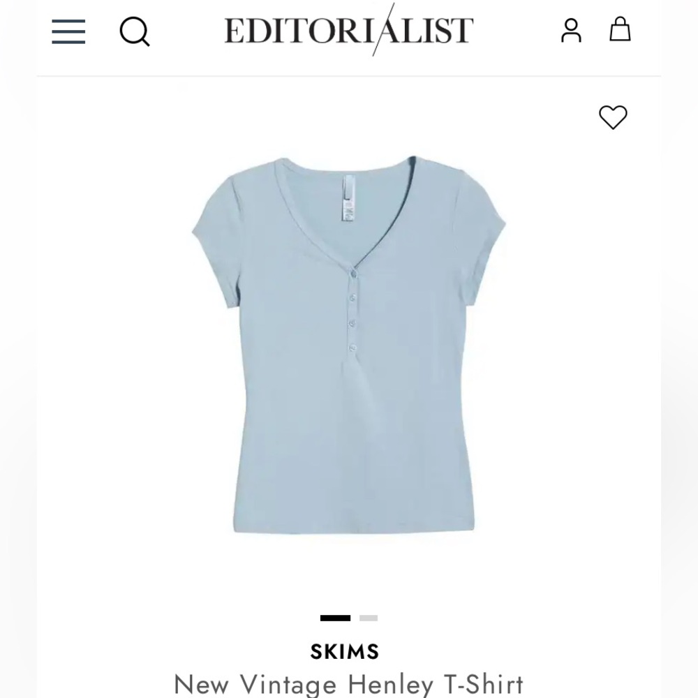 SKIMS ‘New Vintage’ Henley Tee in Denim
